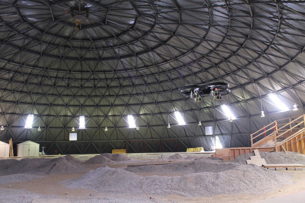 Quadrocopter test in the UTIAS Mars Dome.